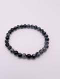 Snowflake Obsidian 6mm Round Bracelet