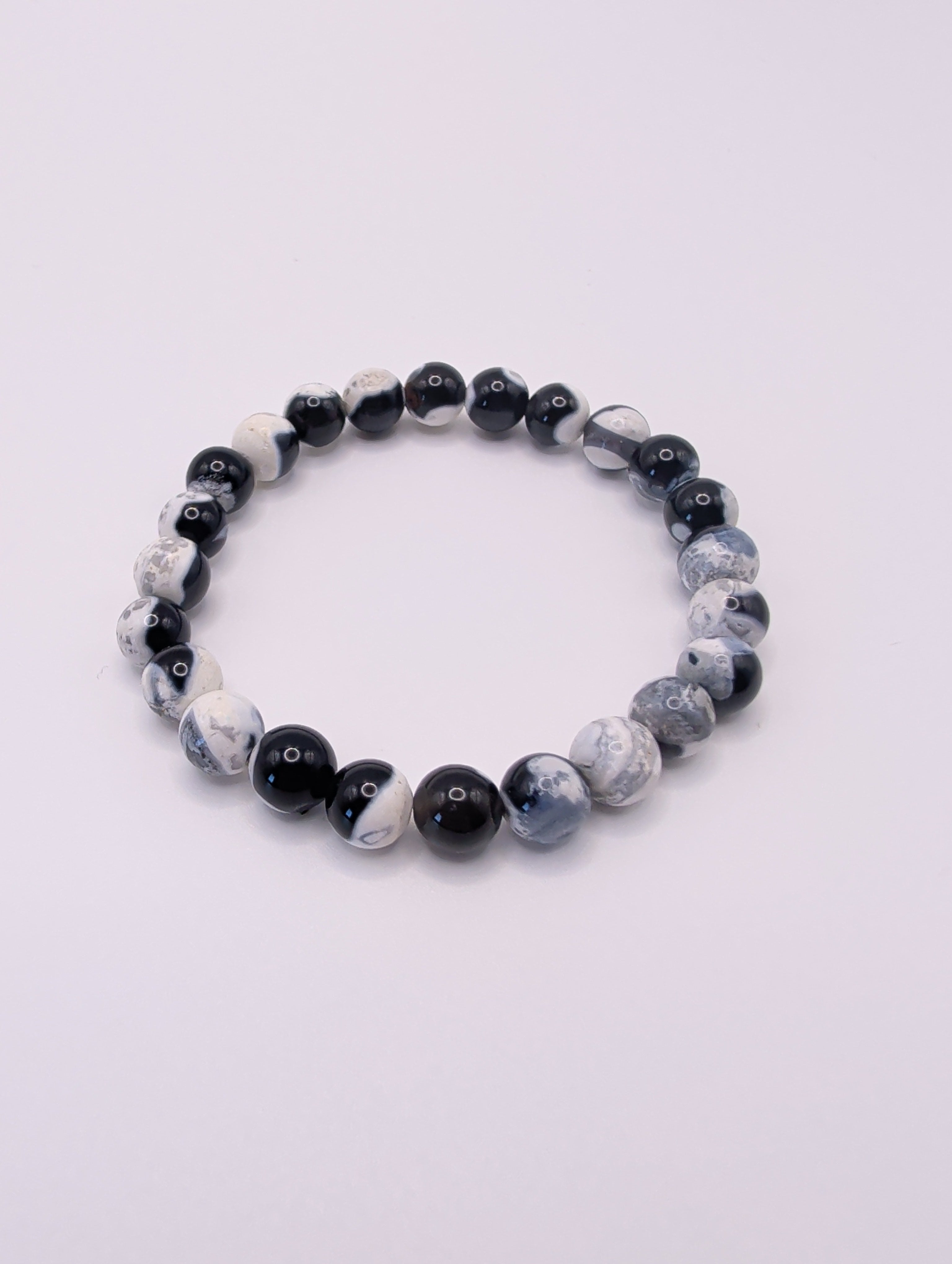 Orca Agate 8mm Round Bracelet