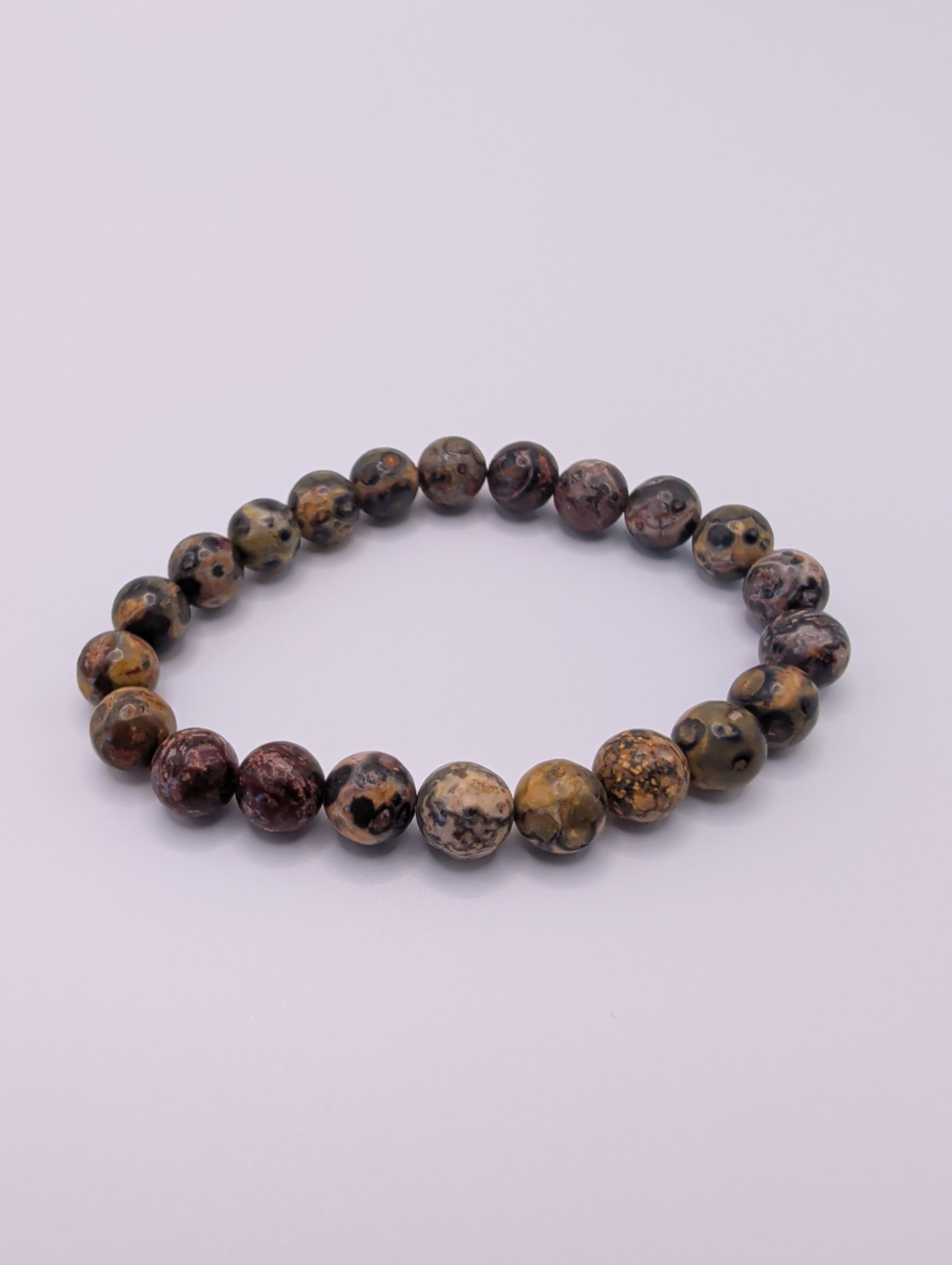Leopard Skin Jasper 8mm Round Bracelet