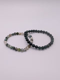 Moss Agate 6mm Round Bracelet