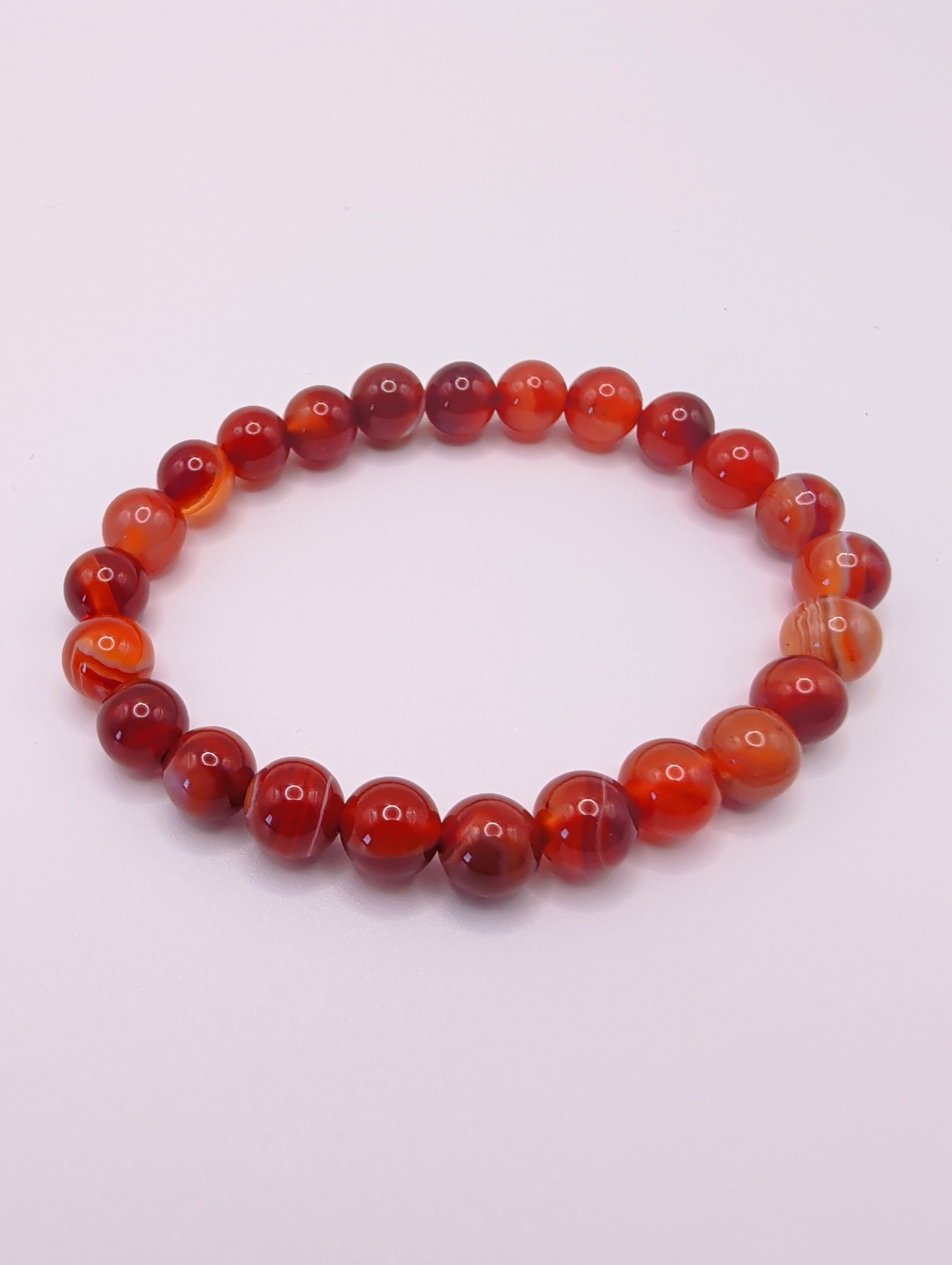 Carnelian 8mm Round Bracelet
