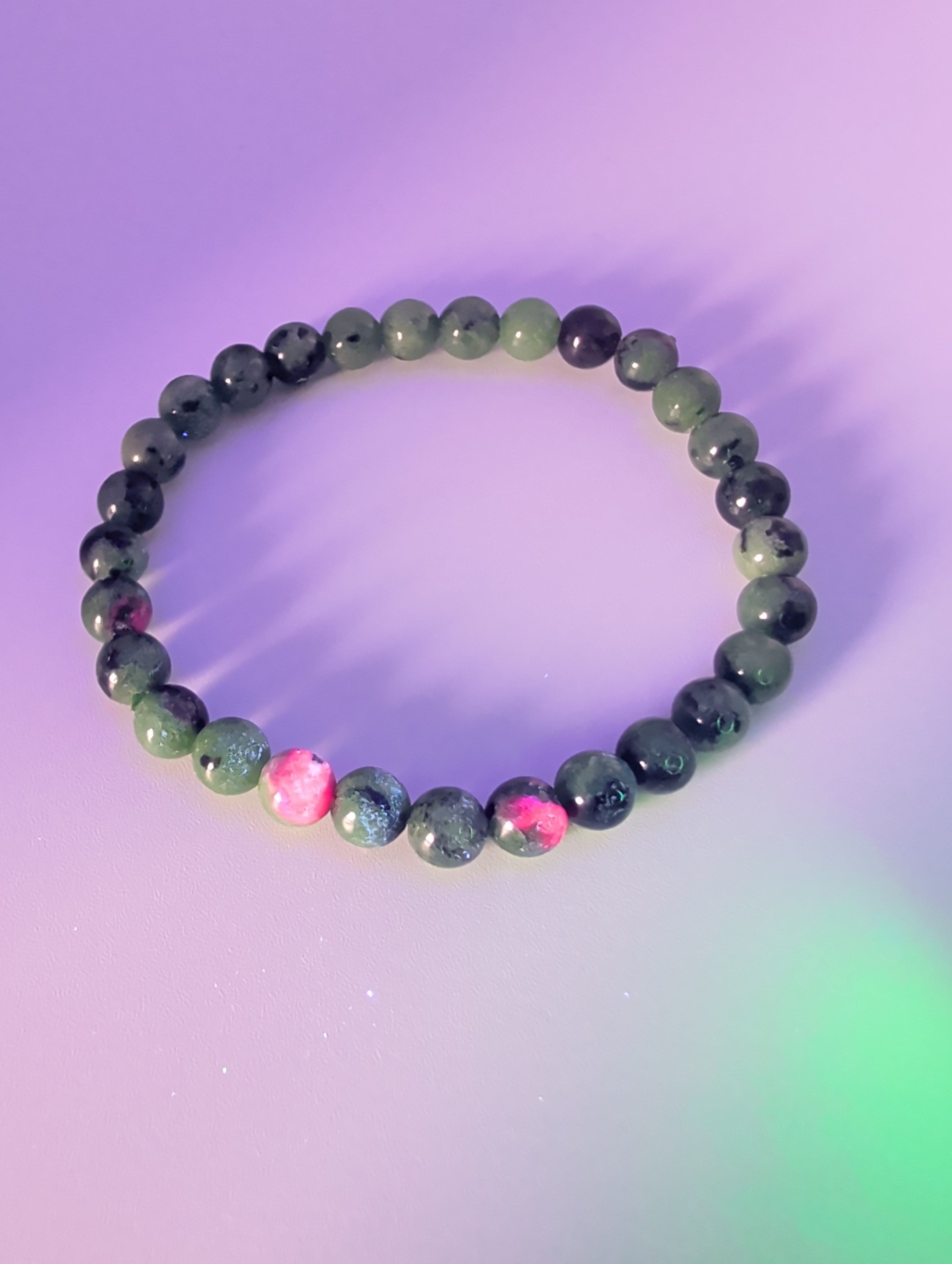 Ruby Zoisite 6mm Round Bracelet