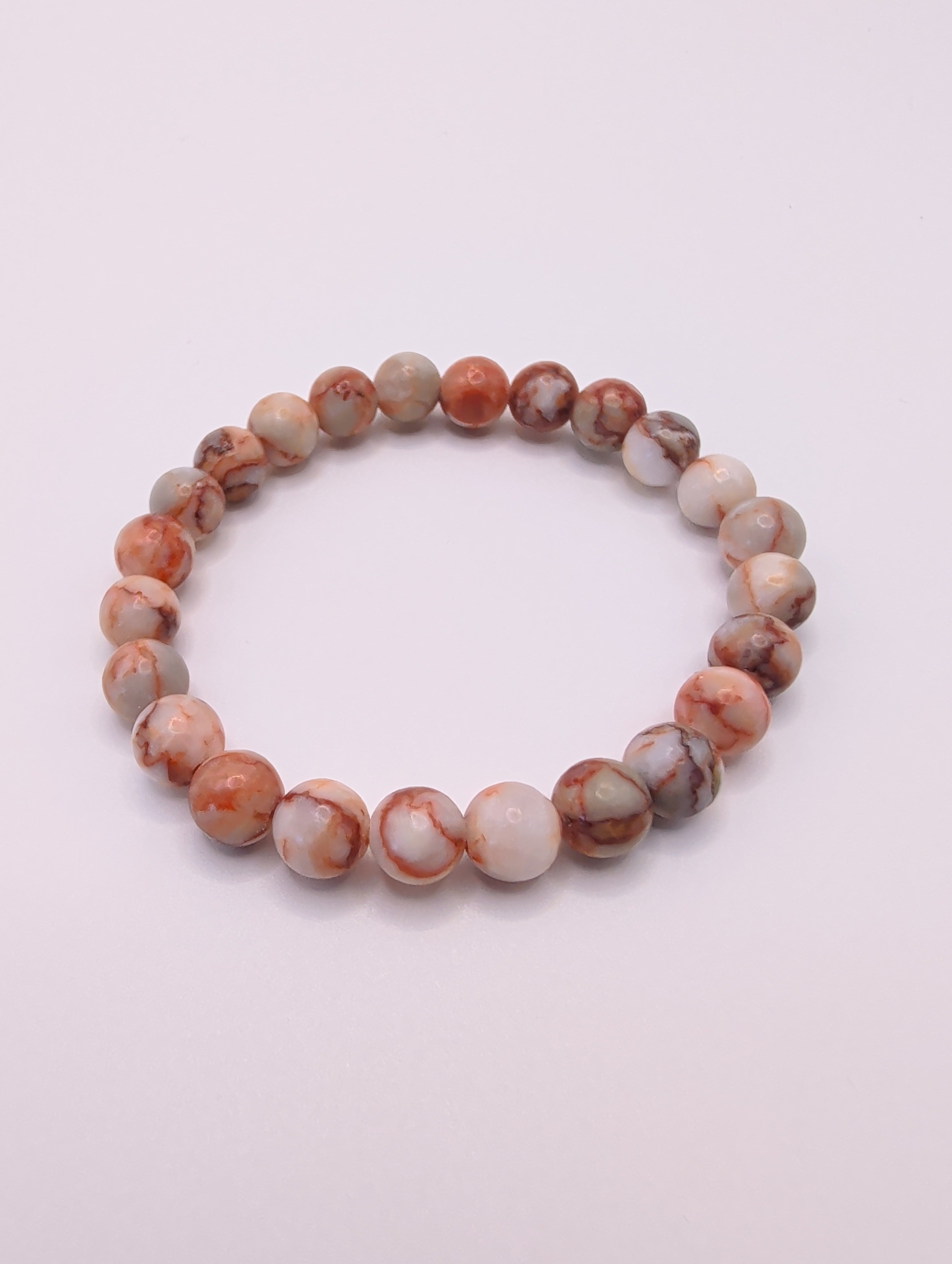 Red Vein Jasper 8mm Round Bracelet