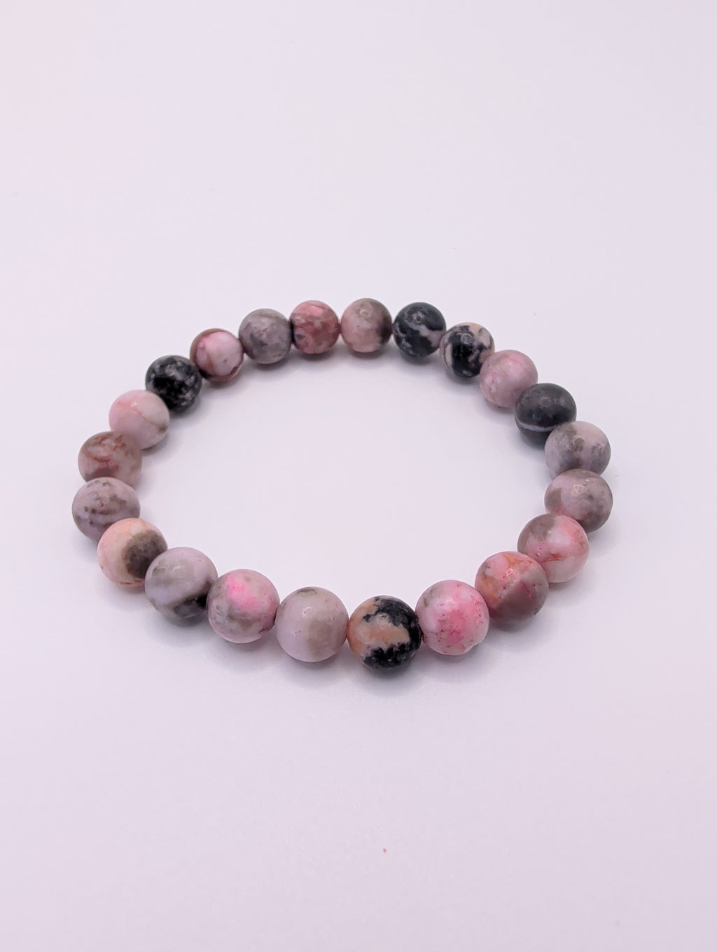Pink Zebra Jasper 8mm Round Bracelet