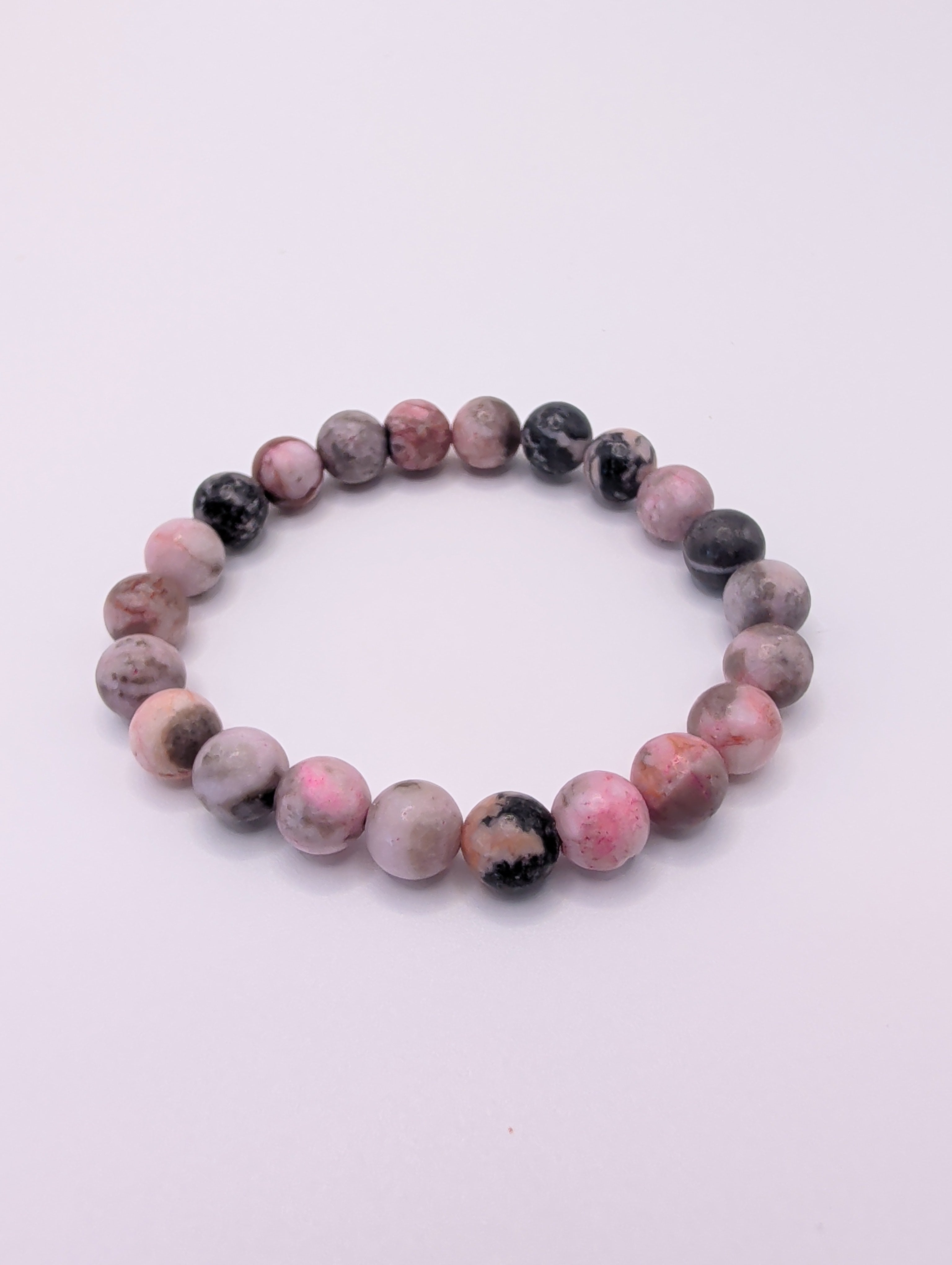 Pink Zebra Jasper 8mm Round Bracelet