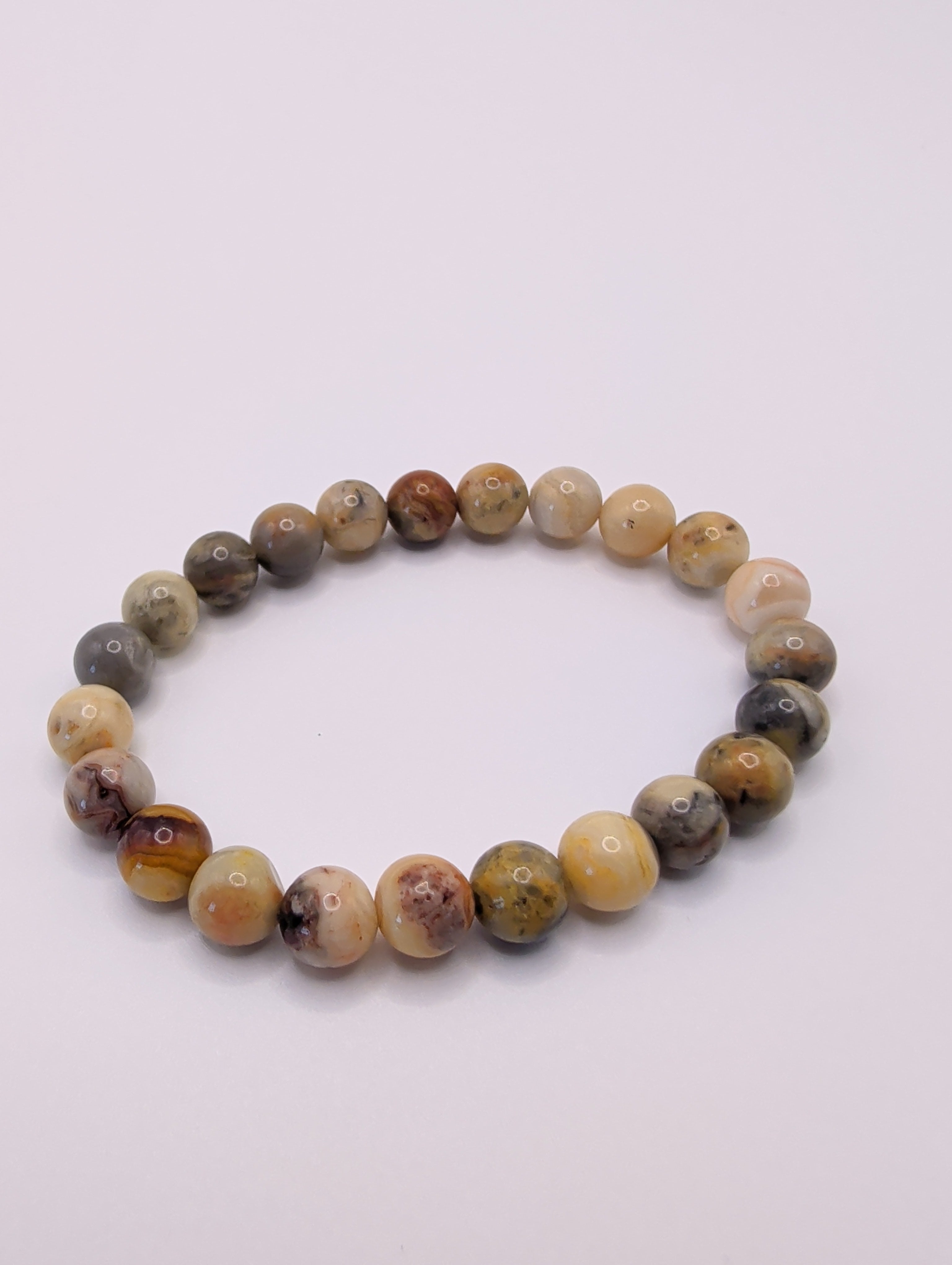 Crazy Lace Agate 8mm Round Bracelet