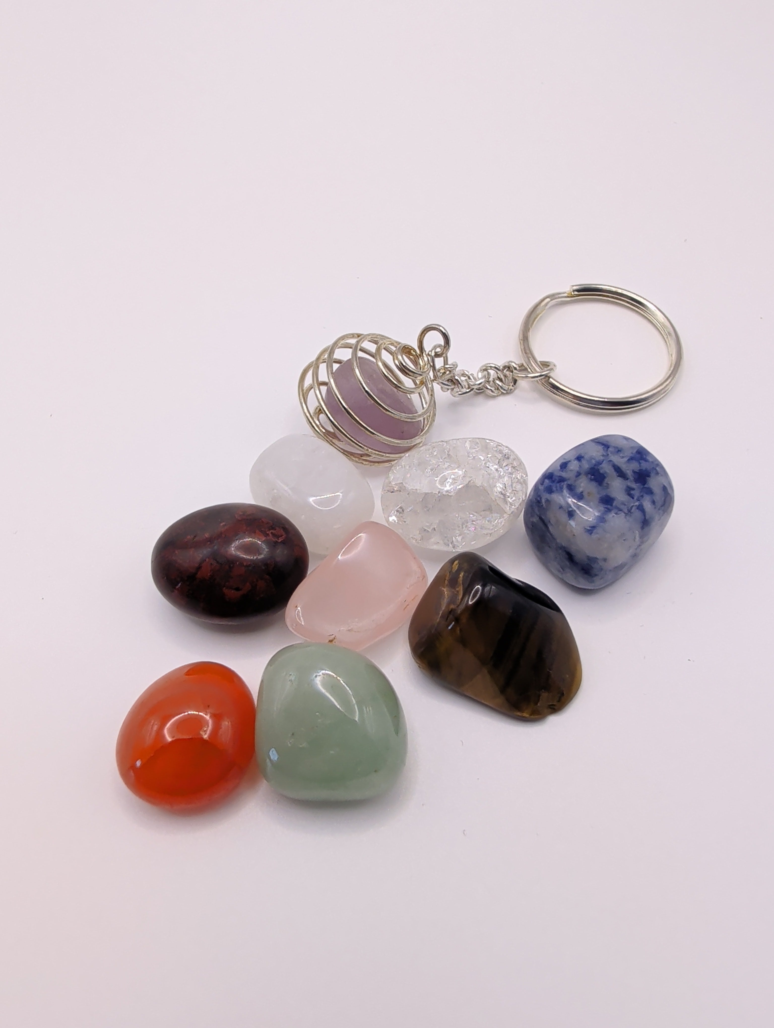 Crystal Tumble Keychain Set